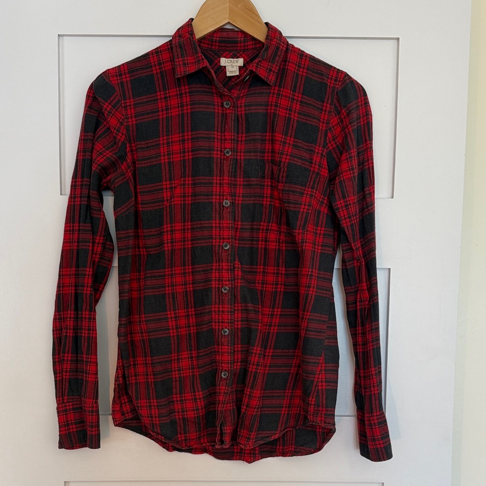 J. Crew Red and Black Flannel Shirt